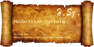 Halbritter Szilvia névjegykártya