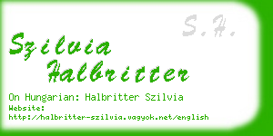 szilvia halbritter business card